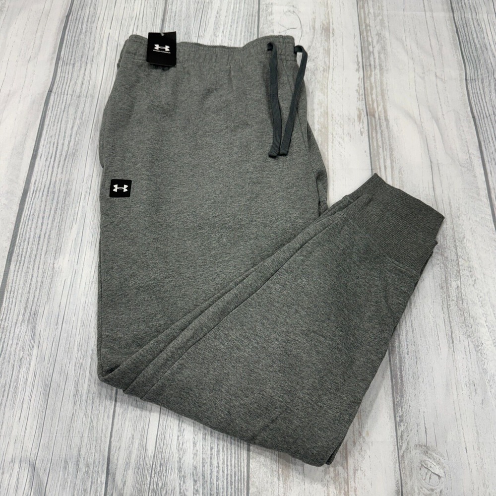 NWT UA Rival Jogger Sweatpants 4XLT Gray Under Armour‎ Gym Workout Mens